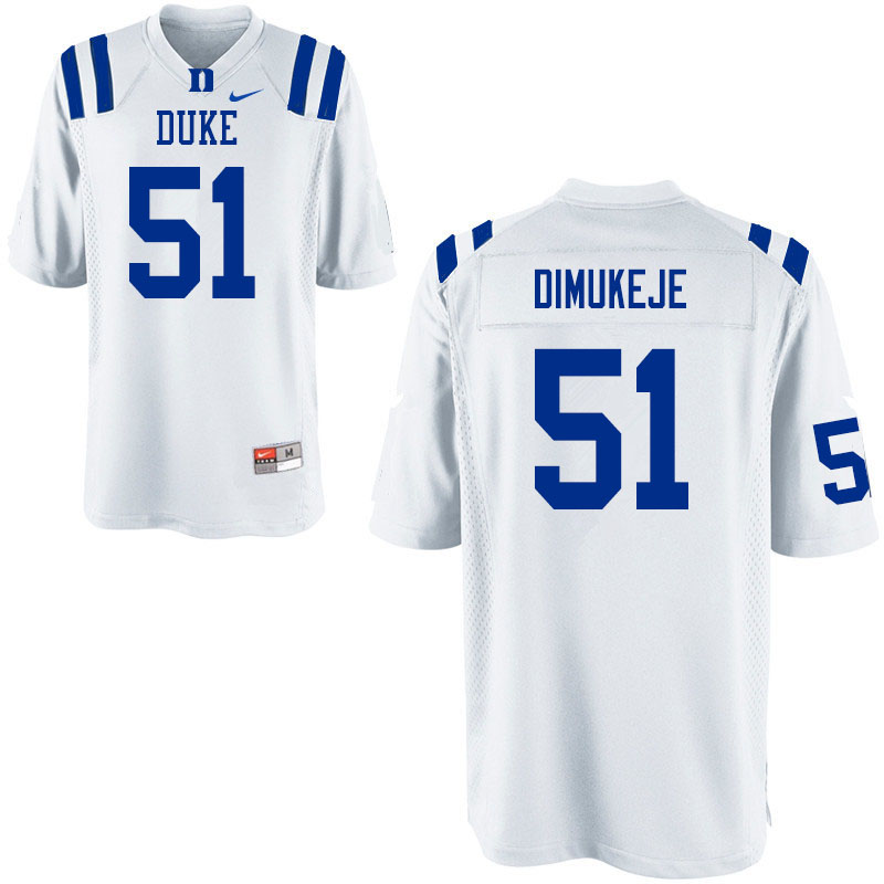 Men #51 Victor Dimukeje Duke Blue Devils College Football Jerseys Sale-White - Click Image to Close
